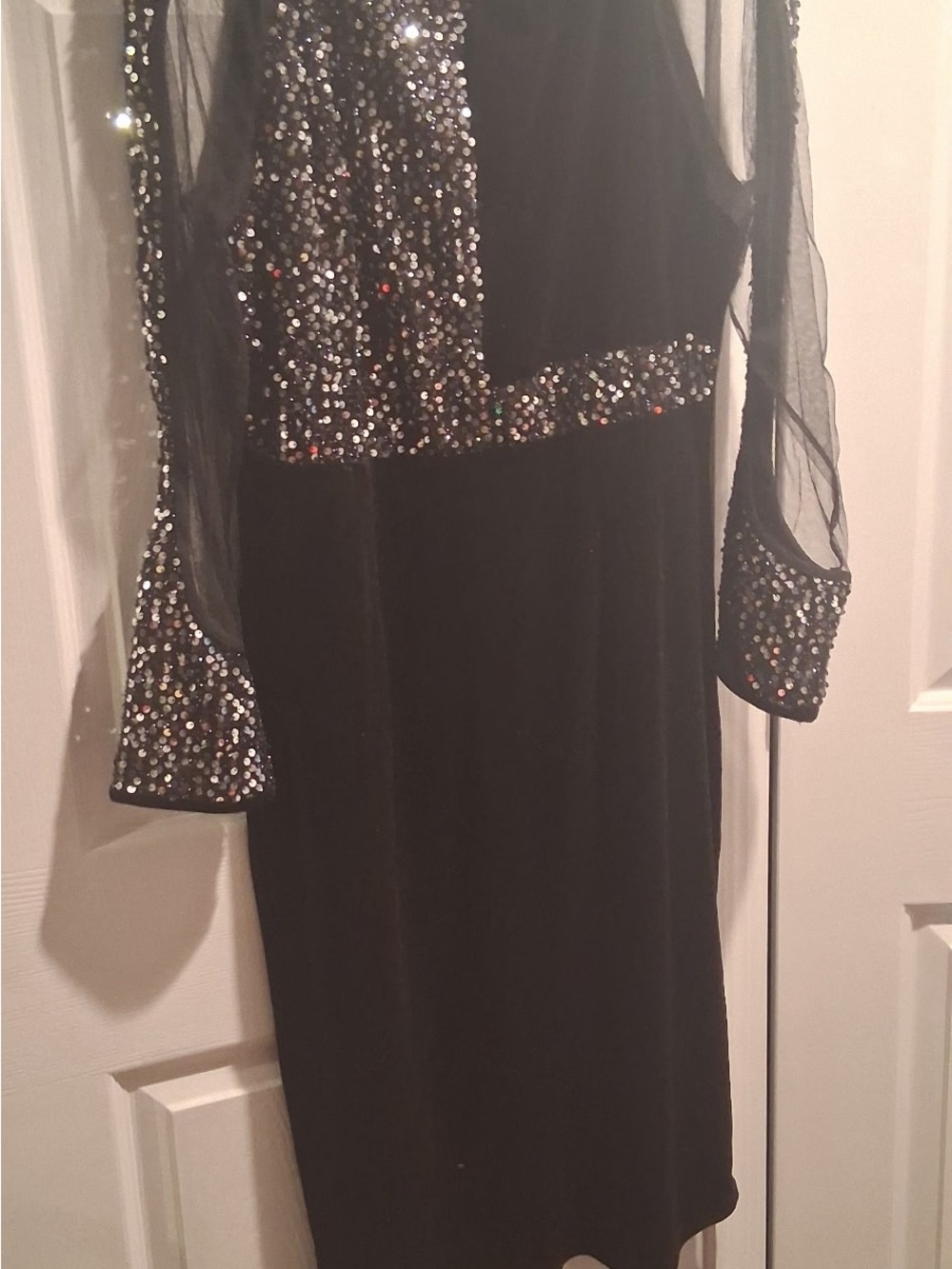 Black Sequin Embellished Dress
